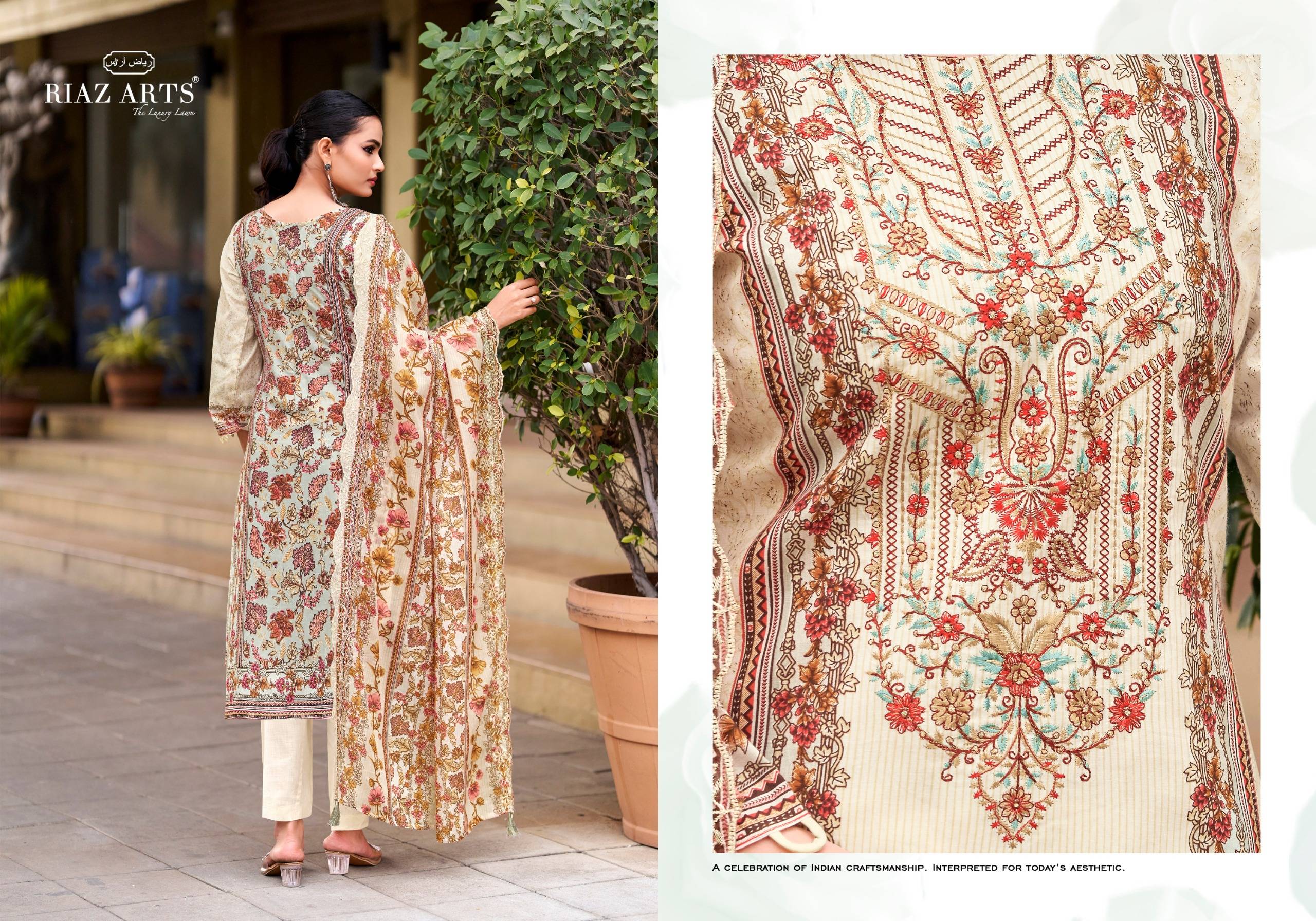 ABU SAEED Vol.2 by RIAZ ARTS PRINTS 1001 TO 1006 SERIES Pakistani Stylish Embroidered COTTON CAMRIC COLLECTION At Wholesale Price